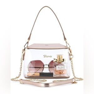 Women’s pink square clear tote